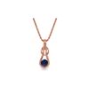 Genuine 0.65 ctw Sapphire Necklace 14KT Rose Gold - REF-76Z4N
