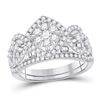 Diamond Bridal Wedding Ring Band Set 1 Cttw 14KT White Gold