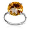 Genuine 5.5 ctw Citrine Ring 14KT White Gold - REF-37R2P
