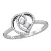Diamond 2-stone Heart Bridal Wedding Engagement Ring 1/5 Cttw 10KT White Gold