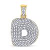 Image 1 : Round Diamond Bubble D Letter Charm Pendant 7/8 Cttw 10KT Yellow Gold