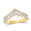 Image 1 : Baguette Diamond Chevron Band Ring 3/8 Cttw 14KT Yellow Gold
