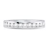 Image 2 : Machine-Set Round Diamond Wedding Band 1/2 Cttw 14KT White Gold