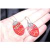 Image 1 : STERLING SILVER RED CORAL Earrings 39 CARATS  #1929042