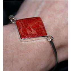 STERLING SILVER RED SEA CORAL Bracelet 58 CARAT#1929068