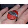 Image 1 : STERLING SILVER  RED CORAL Ring GIANT 39 CARATS#1929074