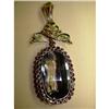 Image 1 : A BEAUTIFUL SMOKED TOPAZ PENDANT W/RUBIES #1929114