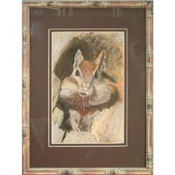 Squirrel Peeking, Original Pastel by R. Brown #1929260