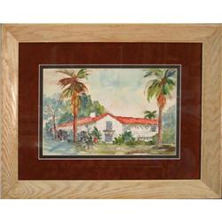 Tropical Ranch Pasadena watercolor Klemmer #1929352