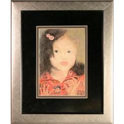 Asian girl pastel portrait painting Brown #1929476