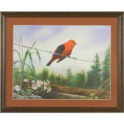 Scarlet Tanager landscape print Woodhouse #1929509