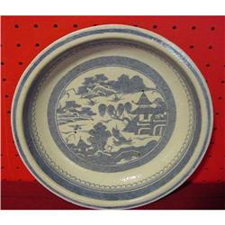 CHINESE EXPORT BLUE CANTON PIE PLATE #1929709
