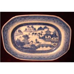 CHINESE EXPORT BLUE CANTON SMALL PLATTER #1929726