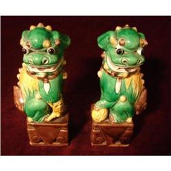 C. 1900 PAIR OF CHINESE FOO DOGS #1929727