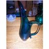 Image 1 : Blown Glass Turquoise Pitcher #1931052