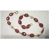 Image 1 : 18K SOLID GOLD ~ STUNNING RED GARNET BRACELET~ #1931166