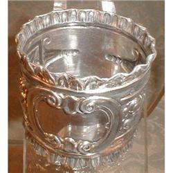 REPOUSSEE Silver NAPKIN Ring ANTIQUE Victorian #1931238