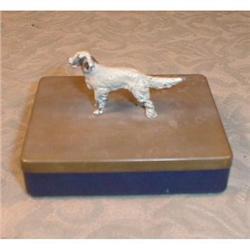 ENGLISH Setter VIENNA Bronze STYLE Dog on BOX #1931240