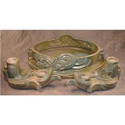 DECO Console SET Bowl & Candles HAEGER Style #1931283