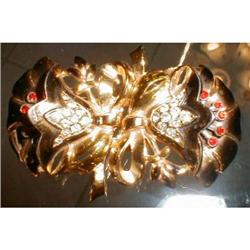 CORO Duette ENAMELED Flowers PIN Clips VINTAGE #1931307