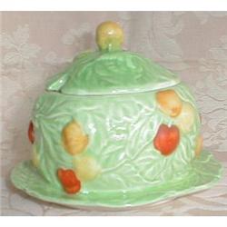 Royal WINTON Jam JAR Green w/ Cherries VINTAGE #1931315