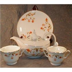 HALL Autumn LEAF TeaPOT Cake PLATE #1931344