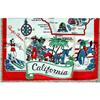 Image 1 : CALIFORNIA Map TEA Towel PRINTED Linen VINTAGE #1931345