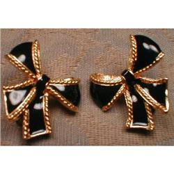 KJL Earrings ENAMEL Bows AVON Kenneth J Lane #1931352