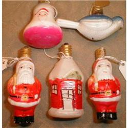 FIGURAL Christmas LIGHT Bulbs SANTA -5- #1931353