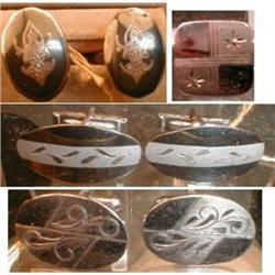 Sterling SILVER CuffLINKS -4- pairs #1931361