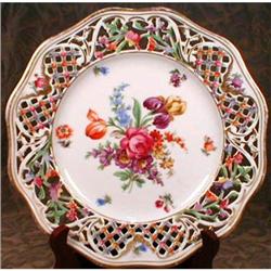 SCHUMANN Dresden PLATE Pierced ANTIQUE  #1931374