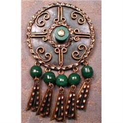 MEXICAN Brass & Copper Pendant VINTAGE #1931375