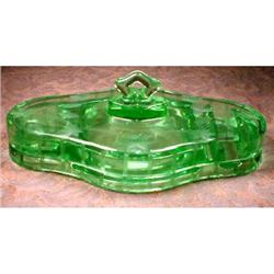 CAMBRIDGE Glass COMPACT Make-UP Tray -Etched- #1931405