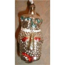 Bear CHRISTMAS Ornament Glass VINTAGE #1931406