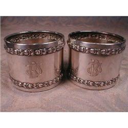 SILVER Napkin RINGS Pair (2) .800 Germany #1931427