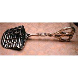 ASPARAGUS Tongs STERLING Grape PATTERN Handles #1931441