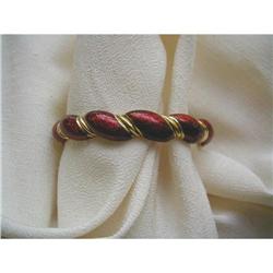 1960's RED ENAMEL & 18K Y GOLD   BANGLE #1931459