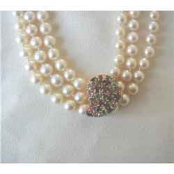 VINTAGE MULTI-STONE PEARL CLASP /14K #1931468