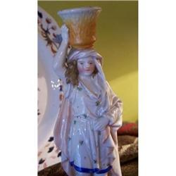 Antique English Porcelain Figural Candlestick #1931486