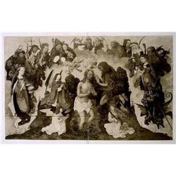 Engraving Baptism of Christ after Gothic Altar #1931714