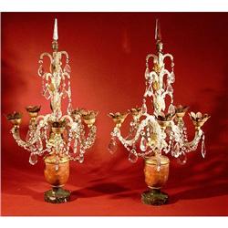 Pair of 19th Century Crystal Girandole #1931803