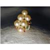 Image 1 : Estate 14K YG Diamond Cultured Pearl Ruby Ring #1931902