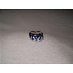 Authentic 18K Gold Hidalgo Blue Enamel Ring #1932012