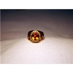 18K Hidalgo Citrine Diamond Plique A Jour Ring #1932014