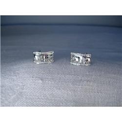Estate 14K WG Elephant Diamond Huggie Earrings #1932015