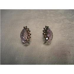 Estate 14K WG Gold Champagne Diamond Earrings #1932016