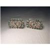 Image 1 : 18K Pink Gold Rose Cut Diamond Emerald Earrings#1932023