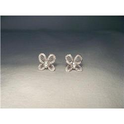 Estate 14K WG Gold Diamond Butterfly Earrings #1932033