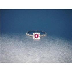 Estate 14K WG White Gold Ruby Diamond Ring #1932040