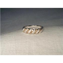14K WG Gold Chocolate Diamond Twist Ring Band #1932041